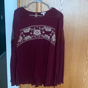 Eyeshadow Boho Flowy Long Sleeve Top